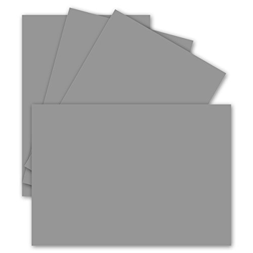 200 Einzel-Karten DIN A6-10,5 x 14,8 cm - 240 g/m² - Graphitgrau/Dunkel-Grau - Tonkarton - Bastelpapier - Bastelkarton- Bastel-karten - blanko Postkarten von FarbenFroh by GUSTAV NEUSER