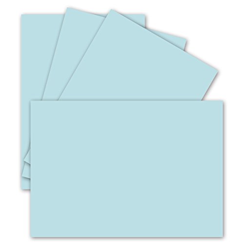 200 Einzel-Karten DIN A6-10,5 x 14,8 cm - 240 g/m² - Hell-Blau - Tonkarton - Bastelpapier - Bastelkarton- Bastel-karten - blanko Postkarten von FarbenFroh by GUSTAV NEUSER