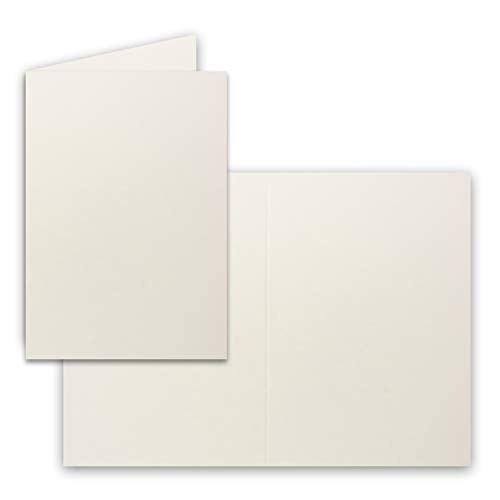 200x Falt-Karten DIN A6 in Natur-Weiß - Blanko - Doppel-Karten - 250 g/m² von FarbenFroh by GUSTAV NEUSER