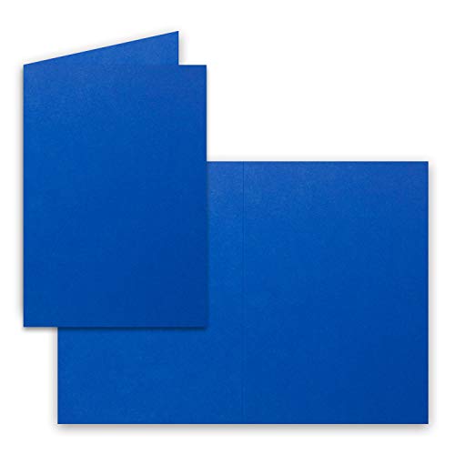 200x Falt-Karten DIN A6 in Royal-Blau - Blanko - Doppel-Karten - 220 g/m² von FarbenFroh by GUSTAV NEUSER