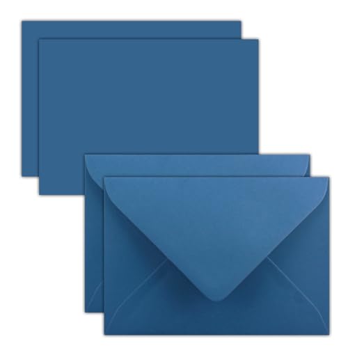 200x Karte mit Umschlag Set aus Einzel-Karten DIN A7-10,5 x 7,3 cm - Royalblau mit Brief-Umschlägen C7 - Nassklebung von FarbenFroh by GUSTAV NEUSER