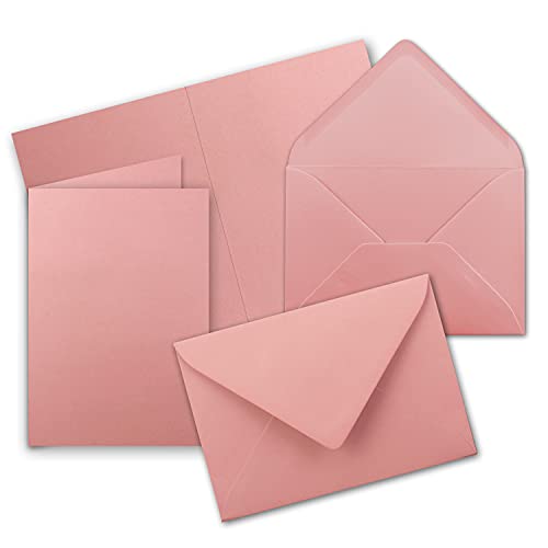 20x Faltkarten Set mit Briefumschlägen DIN A6 / C6 - Altrosa (Rosa) - 14,8 x 10,5 cm (105 x 148) - Doppelkarten Set - Serie FarbenFroh von FarbenFroh by GUSTAV NEUSER