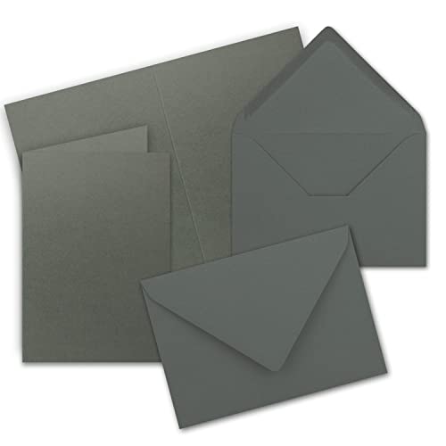 20x Faltkarten Set mit Briefumschlägen DIN A6 / C6 - Anthrazit (Grau) - 14,8 x 10,5 cm (105 x 148) - Doppelkarten Set - Serie FarbenFroh von FarbenFroh by GUSTAV NEUSER