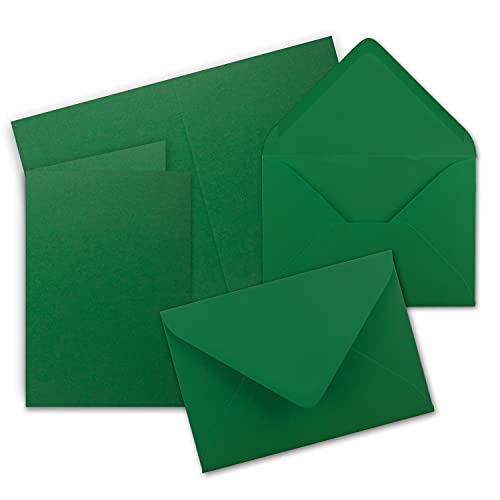 20x Faltkarten Set mit Briefumschlägen DIN A6 / C6 - Dunkelgrün (Grün) - 14,8 x 10,5 cm (105 x 148) - Doppelkarten Set - Serie FarbenFroh von FarbenFroh by GUSTAV NEUSER