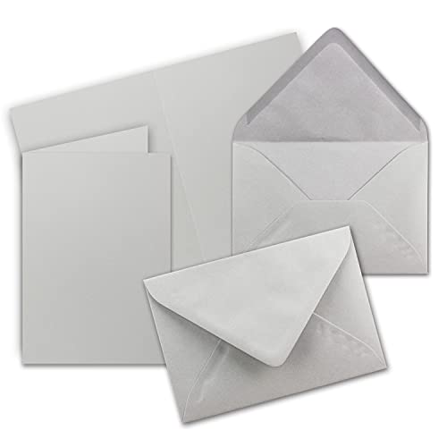 20x Faltkarten Set mit Briefumschlägen DIN A6 / C6 - Hellgrau (Grau) - 14,8 x 10,5 cm (105 x 148) - Doppelkarten Set - Serie FarbenFroh von FarbenFroh by GUSTAV NEUSER