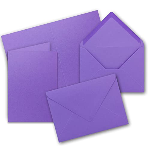 20x Faltkarten Set mit Briefumschlägen DIN A6 / C6 - Violett - 14,8 x 10,5 cm (105 x 148) - Doppelkarten Set - Serie FarbenFroh von FarbenFroh by GUSTAV NEUSER