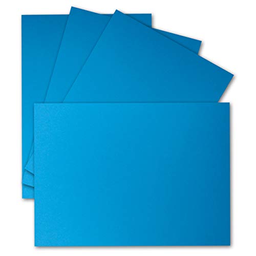 25 Einzel-Karten DIN A6-10,5 x 14,8 cm - 240 g/m² - Azurblau - Tonkarton - Bastelpapier - Bastelkarton- Bastel-karten - blanko Postkarten von FarbenFroh by GUSTAV NEUSER
