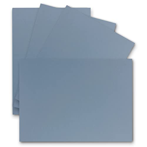 25 Einzel-Karten DIN A6-10,5 x 14,8 cm - 240 g/m² - Graublau - Tonkarton - Bastelpapier - Bastelkarton- Bastel-karten - blanko Postkarten von FarbenFroh by GUSTAV NEUSER
