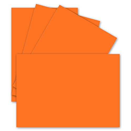 25 Einzel-Karten DIN A6-10,5 x 14,8 cm - 240 g/m² - Orange - Tonkarton - Bastelpapier - Bastelkarton- Bastel-karten - blanko Postkarten von FarbenFroh by GUSTAV NEUSER