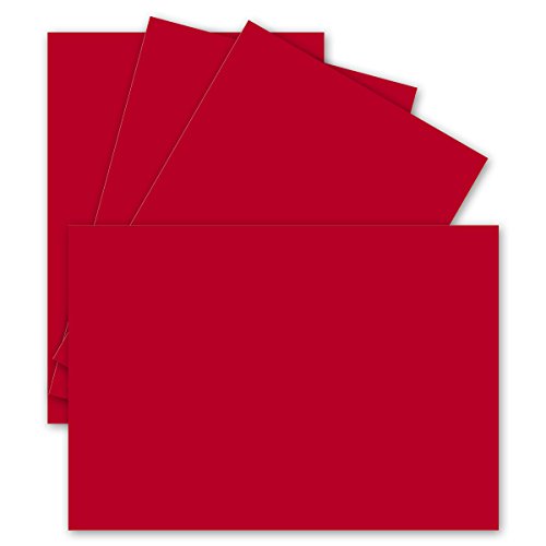 25 Einzel-Karten DIN A6-10,5 x 14,8 cm - 240 g/m² - Rosen-Rot - Tonkarton - Bastelpapier - Bastelkarton- Bastel-karten - blanko Postkarten von FarbenFroh by GUSTAV NEUSER