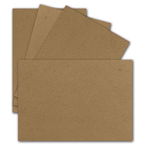 25 Einzel-Karten DIN A6-10,5 x 14,8 cm - 250 g/m² - Sandbraun/Kraftpapier, Bastel-Karten - Bastelkarton - blanko Postkarten von FarbenFroh by GUSTAV NEUSER