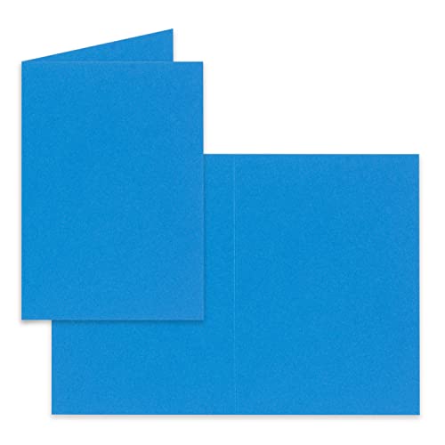 25 Faltkarten B6 - Azurblau - 12 x 17 cm - Blanko Doppelkarten für Einladungen, Grußkarten - für Drucker geeignet - Serie: FarbenFroh 25 Faltkarten B6 - Azurblau - 12 x 17 cm - Blanko Doppelkarten für Einladungen, Grußkarten - für Drucker geeignet - Serie: FarbenFroh von FarbenFroh by GUSTAV NEUSER