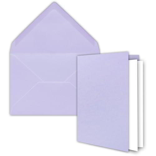 25x DIN B6 Faltkarten Set mit Umschlägen in Lila - 120 x 170 mm - inkl. weißem Einlege-Papier - ideal für Einladungskarten, Hochzeit, Taufe, Kommunion, Konfirmation 25x DIN B6 Faltkarten Set mit Umschlägen in Lila - 120 x 170 mm - inkl. weißem Einlege-Papier - ideal für Einladungskarten, Hochzeit, Taufe, Kommunion, Konfirmation von FarbenFroh by GUSTAV NEUSER