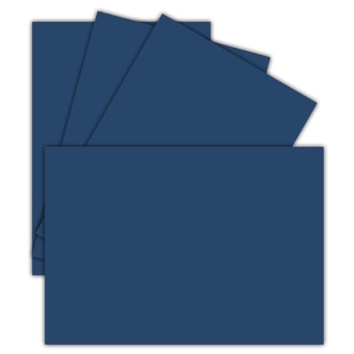25x Einzelkarten Din A7-10,5 x 7,3 cm - 240 g/m² - Dunkelblau (Blau) - Blanko Mini-Karten ideal für Geschenkanhänger, Namenskarten & Visitenkarten von FarbenFroh by GUSTAV NEUSER