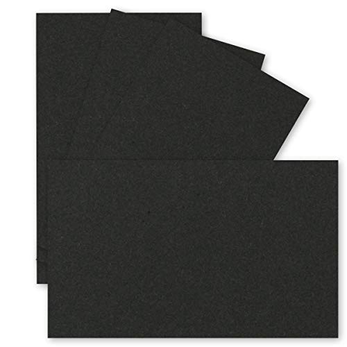 25x Einzelkarten Din A7-10,5 x 7,3 cm - 240 g/m² - Schwarz Kraftpapier - Mini-Karten ideal zum Selbstgestalten, Namenskarten & Visitenkarten von FarbenFroh by GUSTAV NEUSER