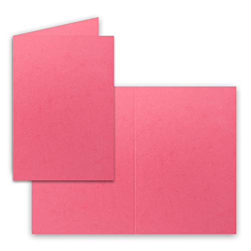 25x Falt-Karten DIN A6 in Flamingo - Blanko - Doppel-Karten - 240 g/m² von FarbenFroh by GUSTAV NEUSER