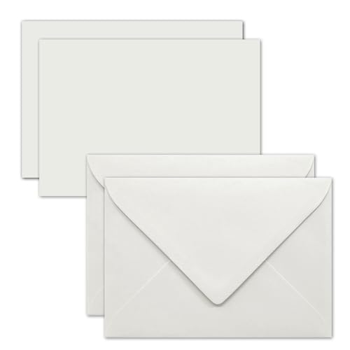 25x Karte mit Umschlag Set aus Einzel-Karten DIN A7-10,5 x 7,3 cm - Hellgrau mit Brief-Umschlägen C7 - Nassklebung 25x Karte mit Umschlag Set aus Einzel-Karten DIN A7-10,5 x 7,3 cm - Hellgrau mit Brief-Umschlägen C7 - Nassklebung von FarbenFroh by GUSTAV NEUSER