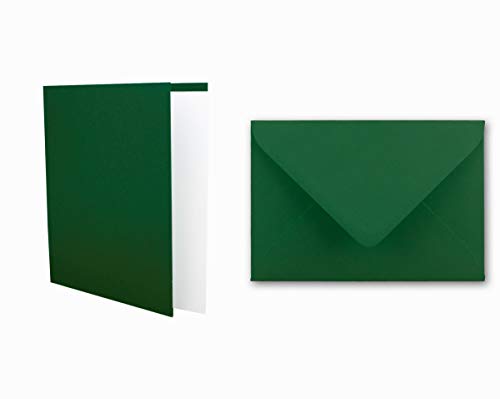 25x Kartenset DIN A6 inkl. Briefumschlägen & extra Einlegeblätter - Blanko Klappkarten in Dunkelgrün im DIN A6 Format - Karten zum Selbstgestalten für Einladungen und Grüße 25x Kartenset DIN A6 inkl. Briefumschlägen & extra Einlegeblätter - Blanko Klappkarten in Dunkelgrün im DIN A6 Format - Karten zum Selbstgestalten für Einladungen und Grüße von FarbenFroh by GUSTAV NEUSER