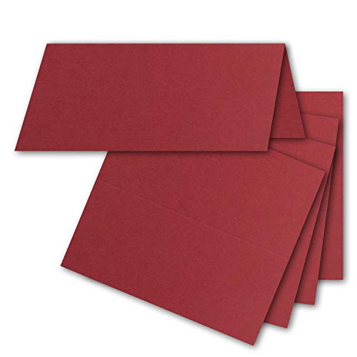 FarbenFroh by GUSTAV NEUSER 25x Tischkarten in Dunkel-Rot (Rot) - 4,5 x 10 cm - blanko - Doppel-Karten - als Platzkarten und Namenskarten für Hochzeit und Feste von FarbenFroh by GUSTAV NEUSER