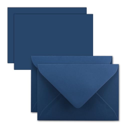 300x Karte mit Umschlag Set aus Einzel-Karten DIN A7-10,5 x 7,3 cm - Dunkelblau mit Brief-Umschlägen C7 - Nassklebung 300x Karte mit Umschlag Set aus Einzel-Karten DIN A7-10,5 x 7,3 cm - Dunkelblau mit Brief-Umschlägen C7 - Nassklebung von FarbenFroh by GUSTAV NEUSER