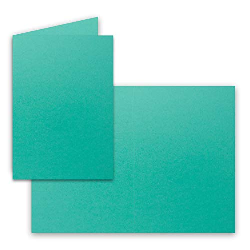 400x Falt-Karten DIN A6 in Pazifikblau - Blanko - Doppel-Karten - 240 g/m² von FarbenFroh by GUSTAV NEUSER
