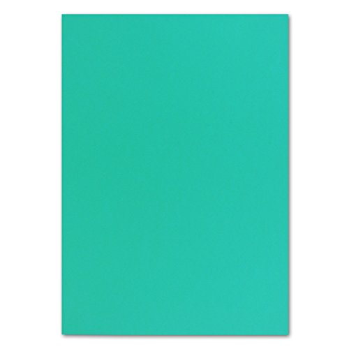 50 DIN A4 Papierbogen Planobogen - Pazifikblau (Blau Grün Türkis) - 160 g/m² - 21 x 29,7 cm - Bastelbogen Ton-Papier Fotokarton Bastel-Papier Ton-Karton - FarbenFroh von FarbenFroh by GUSTAV NEUSER