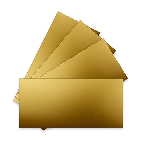 50 Einzel-Karten DIN Lang - 10,5 x 21 cm - 250 g/m² - Gold Metallic - Ton-Papier Qualität, Bastel-Karten - Bastelkarton - blanko Karte von FarbenFroh by GUSTAV NEUSER