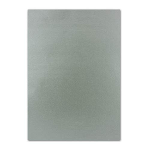 50x DIN A4 Papier beidseitig Silber glänzend, 21 x 29,7 cm, Bastelpapier, Foto Effekt-Papier mit Metallic-Effekt von FarbenFroh by GUSTAV NEUSER