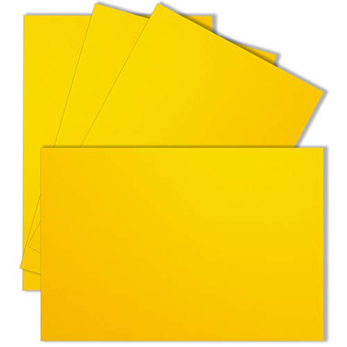 50x Einzelkarten Din A7-10,5 x 7,3 cm - 240 g/m² - Honiggelb (Gelb) - Blanko Mini-Karten ideal für Geschenkanhänger, Namenskarten & Visitenkarten von FarbenFroh by GUSTAV NEUSER