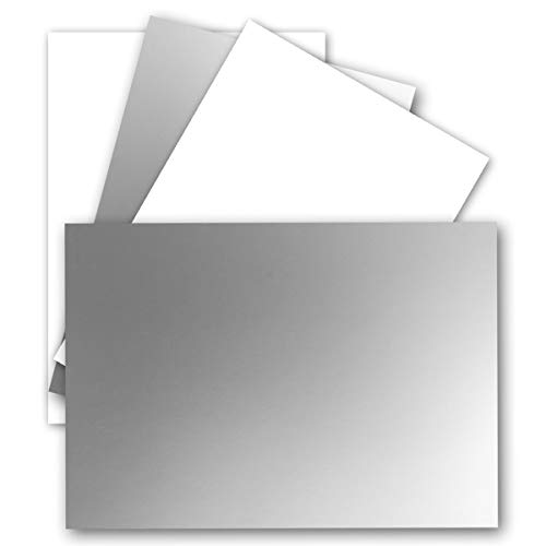 50x Einzelkarten Din A7-10,5 x 7,3 cm - 240 g/m² - Silber Metallic - Blanko Mini-Karten ideal für Geschenkanhänger, Namenskarten & Visitenkarten 50x Einzelkarten Din A7-10,5 x 7,3 cm - 240 g/m² - Silber Metallic - Blanko Mini-Karten ideal für Geschenkanhänger, Namenskarten & Visitenkarten von FarbenFroh by GUSTAV NEUSER