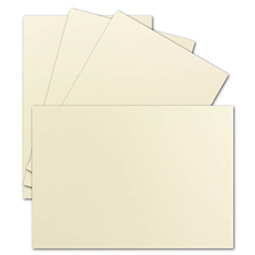 50x Einzelkarten Din A7 10,5x7,3 cm 240 g/m² Vanille (Creme) - blanko Mini-Karten ideal zum Selbstgestalten für Geschenkanhänger, Namenskarten & Visitenkarten von FarbenFroh by GUSTAV NEUSER