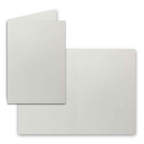50x Falt-Karten DIN A6 in Hellgrau - Blanko - Doppel-Karten - 220 g/m² von FarbenFroh by GUSTAV NEUSER