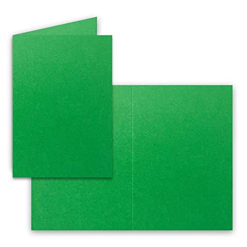 50x Falt-Karten DIN A6 in Tannengrün - Blanko - Doppel-Karten - 240 g/m² von FarbenFroh by GUSTAV NEUSER