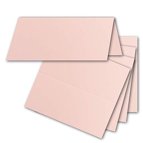 FarbenFroh by GUSTAV NEUSER 50x Tischkarten in Rosa - 4,5 x 10 cm - blanko - Doppel-Karten - als Platzkarten und Namenskarten für Hochzeit und Feste von FarbenFroh by GUSTAV NEUSER