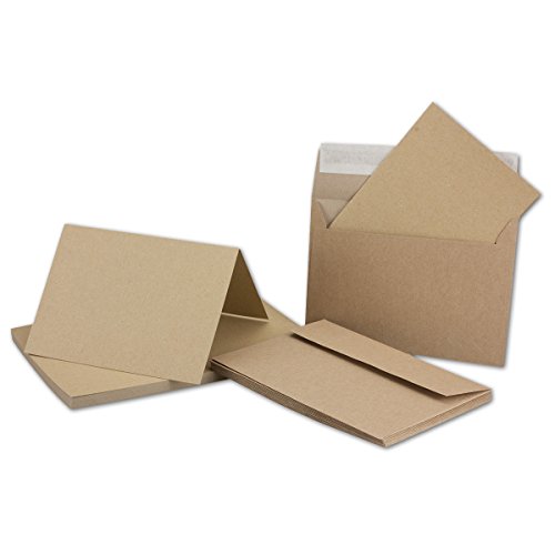 75 Doppel-Karten mit Briefumschlägen aus Öko-Kraftpapier, DIN A6/C6, Falt-Karte:10,5 x14,8 cm, Umschlag 11,4x16,2 cm, blanko 75 Doppel-Karten mit Briefumschlägen aus Öko-Kraftpapier, DIN A6/C6, Falt-Karte:10,5 x14,8 cm, Umschlag 11,4x16,2 cm, blanko von FarbenFroh by GUSTAV NEUSER