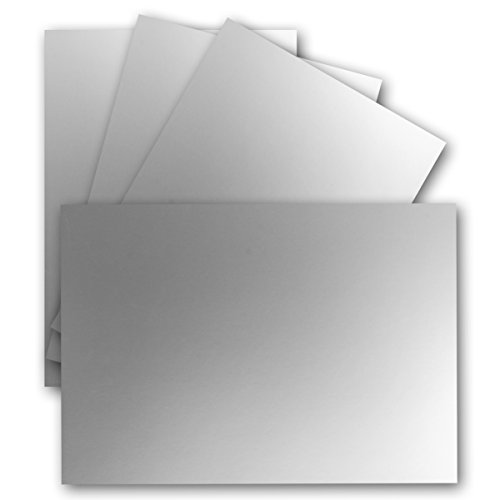 75 Einzel-Karten DIN A6-10,5 x 14,8 cm - 240 g/m² - Silber Metallic - Tonkarton - Bastelpapier - Bastelkarton- Bastel-karten - blanko Postkarten von FarbenFroh by GUSTAV NEUSER