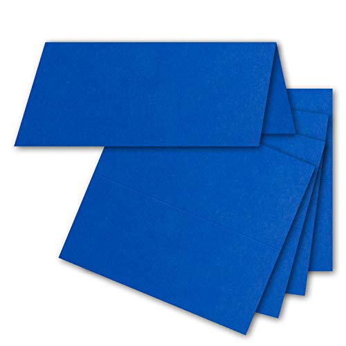 FarbenFroh by GUSTAV NEUSER 75x Tischkarten in Royalblau (Blau) - 4,5 x 10 cm - blanko - Doppel-Karten - als Platzkarten und Namenskarten für Hochzeit und Feste von FarbenFroh by GUSTAV NEUSER