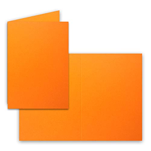 FarbenFroh by GUSTAV NEUSER DIN A5 Faltkarten - Orange - 25 Stück - Einladungskarten - Menükarten - Kirchenheft - Blanko - 14,8 x 21 cm - Marke von FarbenFroh by GUSTAV NEUSER