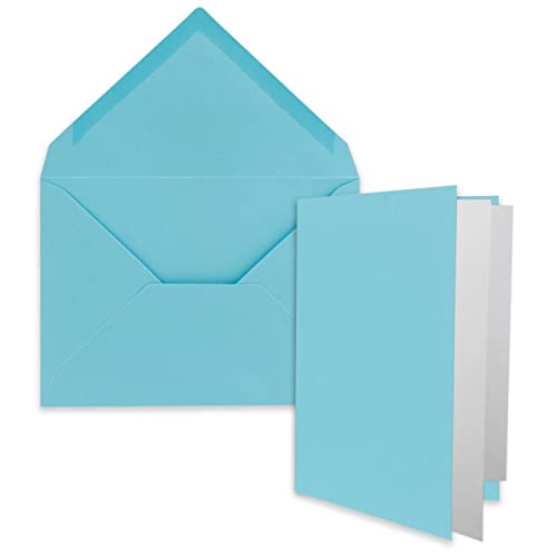 FarbenFroh by GUSTAV NEUSER 10x DIN B6 Faltkarten Set mit Umschlägen in Türkis - 120 x 170 mm - inkl. weißem Einlege-Papier - ideal für Einladungskarten, Hochzeit, Taufe, Kommunion, Konfirmation FarbenFroh by GUSTAV NEUSER 10x DIN B6 Faltkarten Set mit Umschlägen in Türkis - 120 x 170 mm - inkl. weißem Einlege-Papier - ideal für Einladungskarten, Hochzeit, Taufe, Kommunion, Konfirmation von FarbenFroh by GUSTAV NEUSER