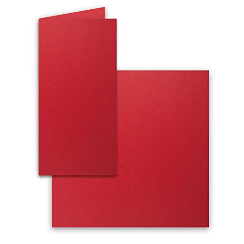 FarbenFroh by GUSTAV NEUSER 200x Falt-Karten DIN Lang - Rosenrot (Rot) - 10,5 x 21 cm - Blanko Doppelkarten - Klappkarten für Einladungen und Grußkarten zu Weihnachten und Geburtstag von FarbenFroh by GUSTAV NEUSER