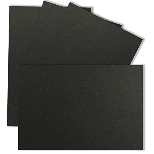 FarbenFroh by GUSTAV NEUSER 25x Einzelkarten Din A7-10,5 x 7,3 cm - 240 g/m² - Schwarz - Blanko Mini-Karten ideal für Geschenkanhänger, Namenskarten & Visitenkarten von FarbenFroh by GUSTAV NEUSER