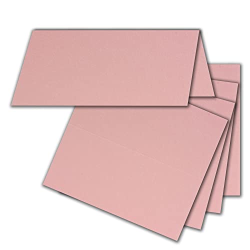 FarbenFroh by GUSTAV NEUSER 25x Tischkarten in Altrosa (Rosa) - 4,5 x 10 cm - blanko - Doppel-Karten - als Platzkarten und Namenskarten für Hochzeit und Feste von FarbenFroh by GUSTAV NEUSER