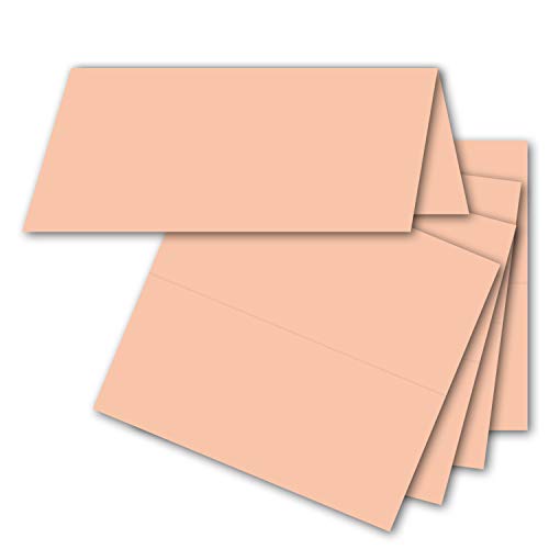 FarbenFroh by GUSTAV NEUSER 25x Tischkarten in Aprikose (Orange) - 4,5 x 10 cm - blanko - Doppel-Karten - als Platzkarten und Namenskarten für Hochzeit und Feste von FarbenFroh by GUSTAV NEUSER