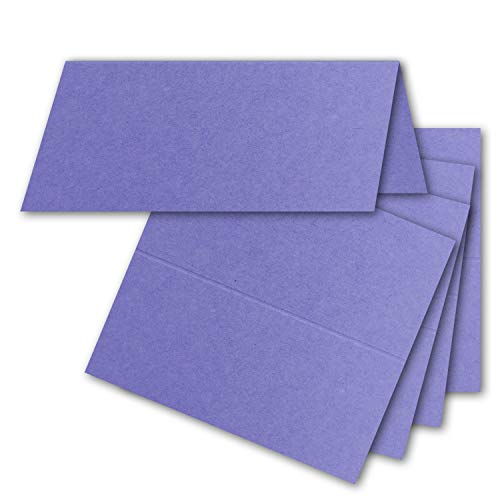 FarbenFroh by GUSTAV NEUSER 25x Tischkarten in Violett - 4,5 x 10 cm - blanko - Doppel-Karten - als Platzkarten und Namenskarten für Hochzeit und Feste von FarbenFroh by GUSTAV NEUSER