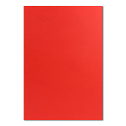FarbenFroh by GUSTAV NEUSER 50x DIN A4 Papier - Rot - 110 g/m² - 21 x 29,7 cm - Briefpapier Bastelpapier Tonpapier Briefbogen von FarbenFroh by GUSTAV NEUSER
