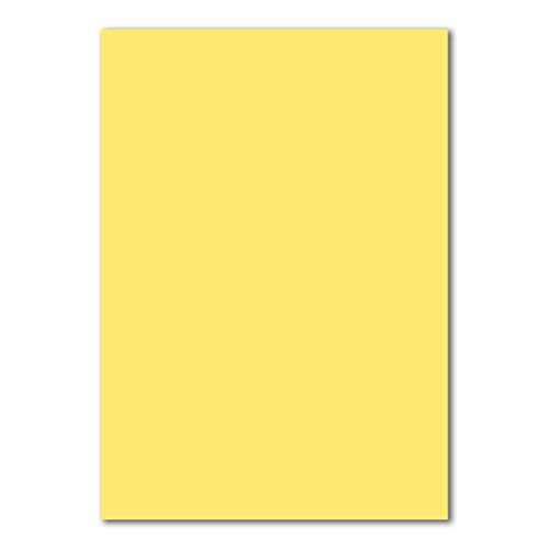 50x DIN A4 Papier - Zitronengelb (Gelb) - 110 g/m² - 21 x 29,7 cm - Briefpapier Bastelpapier Tonpapier Briefbogen - FarbenFroh by GUSTAV NEUSER von FarbenFroh by GUSTAV NEUSER