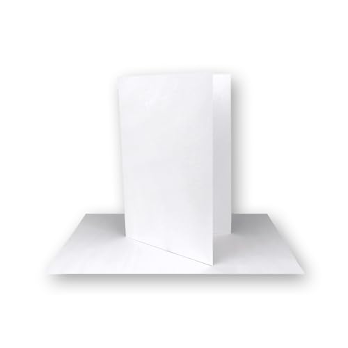 FarbenFroh by GUSTAV NEUSER 50x Faltkarten DIN A7 in Hochweiß (Weiß) - 10,5 x 7,4 cm - Grammatur: 240 g/m² - Kleine Doppelkarten blanko zum Selbstgestalten und Bedrucken von FarbenFroh by GUSTAV NEUSER