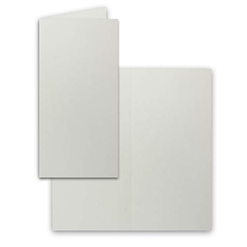 FarbenFroh by GUSTAV NEUSER 75x Falt-Karten DIN Lang - Hellgrau (Grau) - 10,5 x 21 cm - Blanko Doppelkarten - Klappkarten für Einladungen und Grußkarten zu Weihnachten und Geburtstag von FarbenFroh by GUSTAV NEUSER