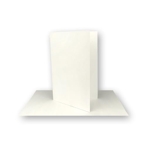 FarbenFroh by GUSTAV NEUSER 75x Faltkarten DIN A7 in Naturweiß (Weiß) - 10,5 x 7,4 cm - Grammatur: 240 g/m² - Kleine Doppelkarten blanko zum Selbstgestalten und Bedrucken von FarbenFroh by GUSTAV NEUSER
