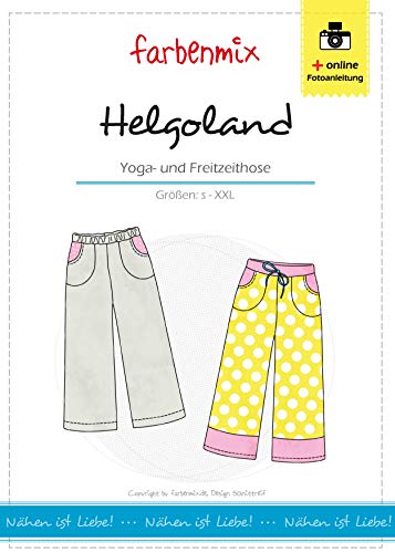 Farbenmix Helgoland Schnittmuster (Papierschnittmuster, Größen 34/36-50/52) Yoga-/ Jogginghose einfach selber nähen von Farbenmix